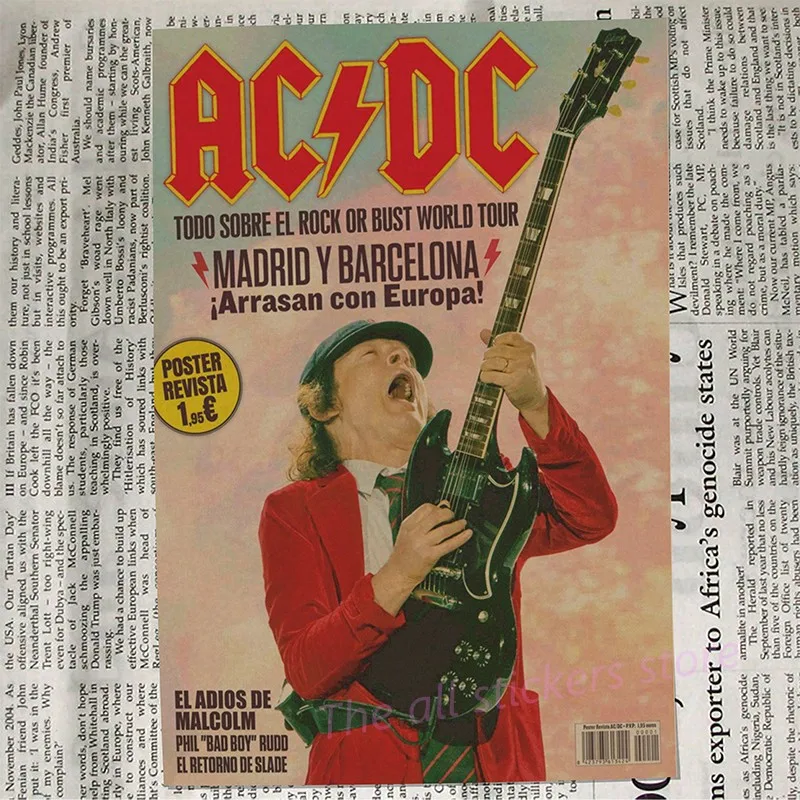 Плакат acdc. Австралийская/рок-группа ACDC/Malcolm/Angus. Крафт-бумага ВИНТАЖНЫЙ ПЛАКАТ винтажная Наклейка на стену/6001 - Цвет: 3