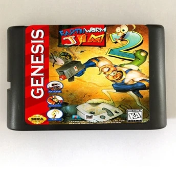 

Top quality 16 bit Sega MD game Cartridge for Megadrive Genesis system --- Earth Worm Jim 2