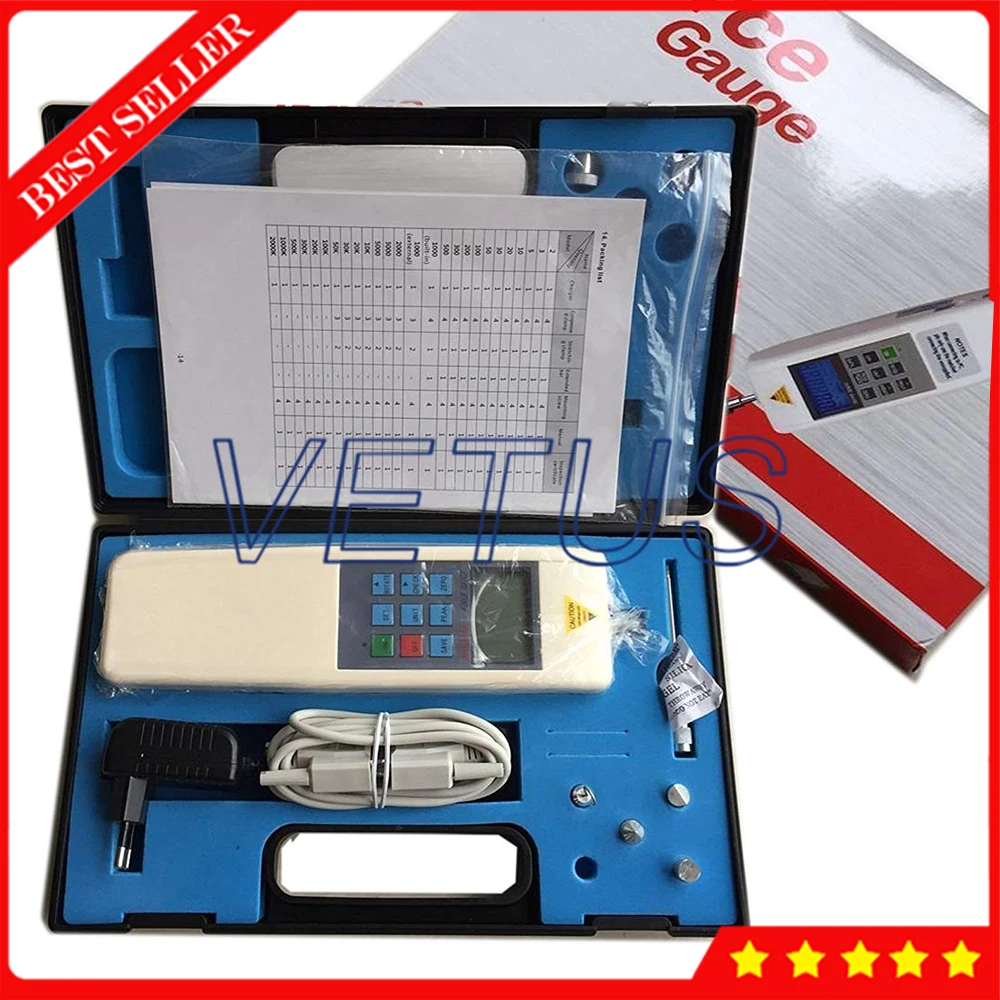 

HF-50 Digital Dynamometer 50N/5Kg/11Lb Force Measuring Instruments Thrust Tester Push Pull Force Gauge Meter