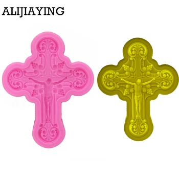 

M1042 3D Gothic Cross Jesus Silicone Fondant Mould Cake Decorating Chocolate Baking Mold Decorative Tools