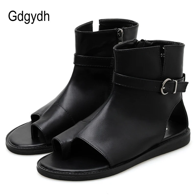 Gdgydh/Сандалии-гладиаторы Женская обувь на плоской подошве; летние женские Босоножки с открытым носком обувь открытые босоножки новое поступление
