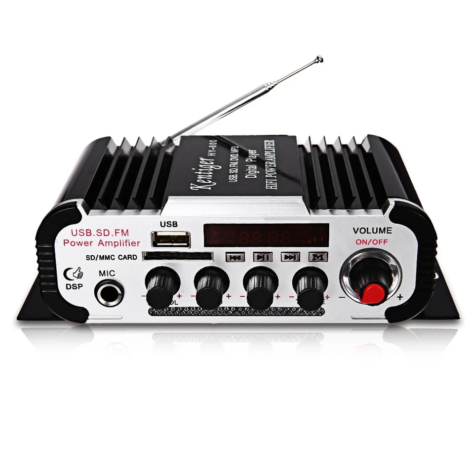 Мини Kentiger HY 600 FM ИК Управление 20 кГц 2 канала MP3 USB Hi Fi стерео Мощность цифровой
