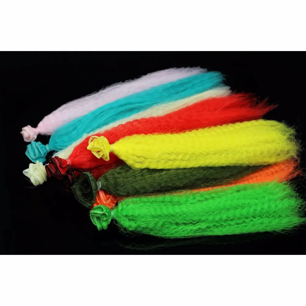 Pesca com Mosca Tigofly 11 Cores Frisado Nylon Fibra Sintética Bizarro Cabelo Encaracolado Fibre Streamer Clouser Minnow Subordinação Materiais