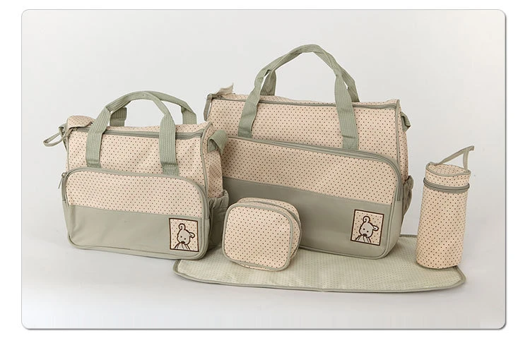 Multifunctional Diaper Bag Fashion Mummy Maternity Nappy Bag Large Capacity Travel Mother Backpack Waterproof For Baby Care 5Pcs (3)
