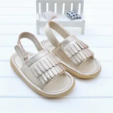 Adela детские сандалии с цветочным принтом; сандалии для маленьких девочек с скрипучими кисточками; детская летняя обувь из искусственной кожи; sandalias infantil chaussures fille