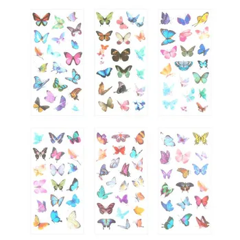 

6 Pieces/bag. New 3d Butterfly Transparent Sticker Child Award Stationery Diy Outdoor Decoration Sticker Scrapbook Gift