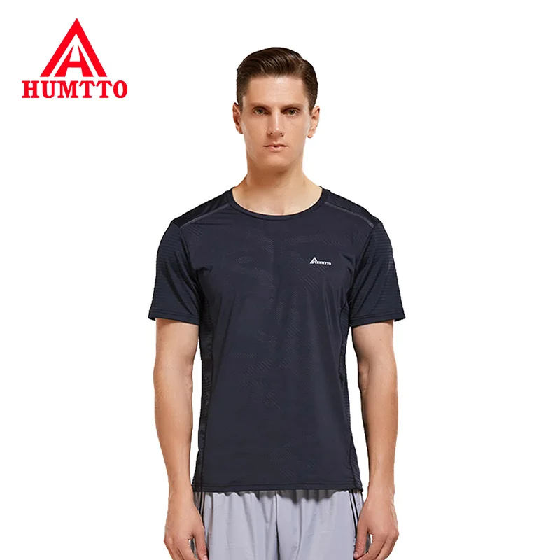 

HUMTTO Summer Breathable Running T Shirts Quick Dry Sport Men Short Sleeve Wicking O-Neck Fitness Mens Gym Training Sportswear
