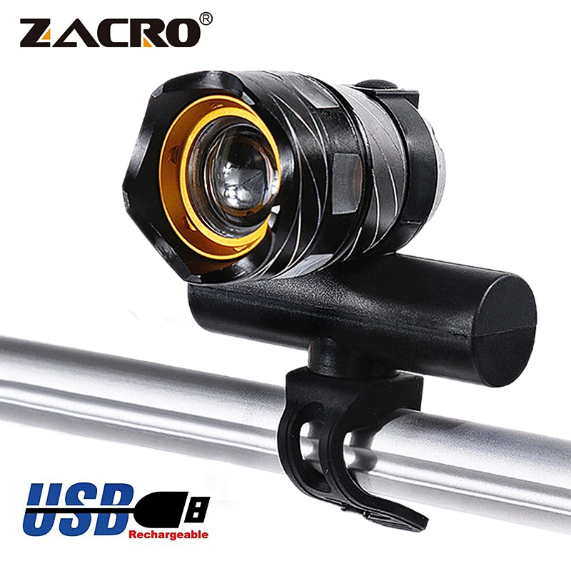 Rechargeable 15000LM XM-L T6 LED Zoomable Front Bicycle Bike Light Head Lamp