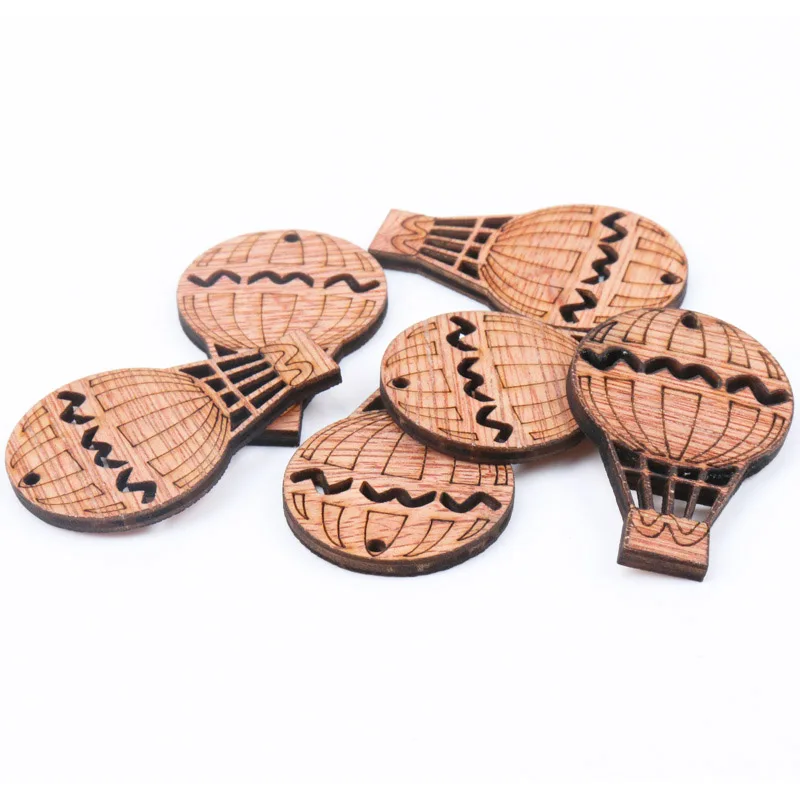 Description Picture 3 of itemWooden Cute Hot Air Balloon Pattern Art Scrapbooking Embellishments Craft Handmade Home Decoration Accessories DIY 20-35mm 20pcs
