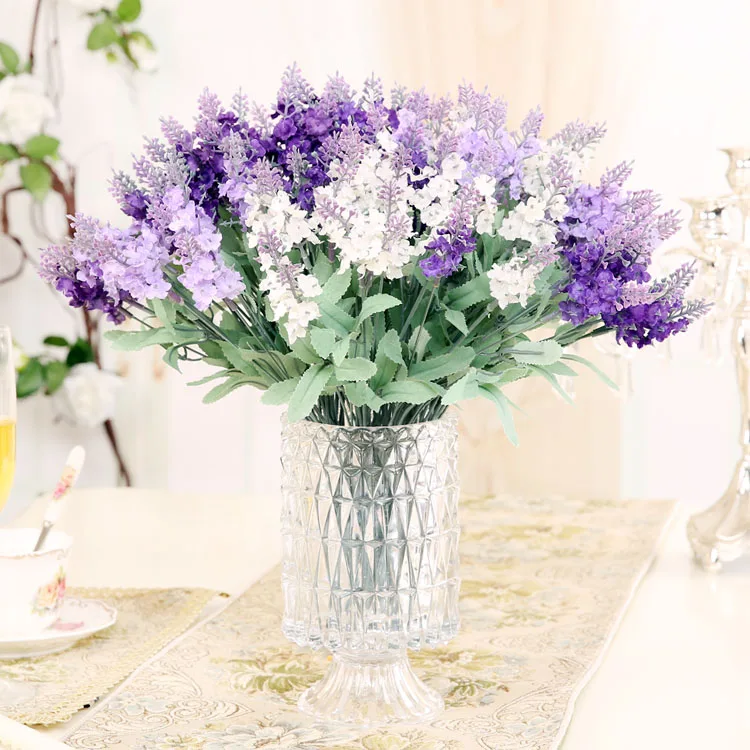 10pcs Lavender Artificial Flower Bouquet for Wedding Decoration DIY