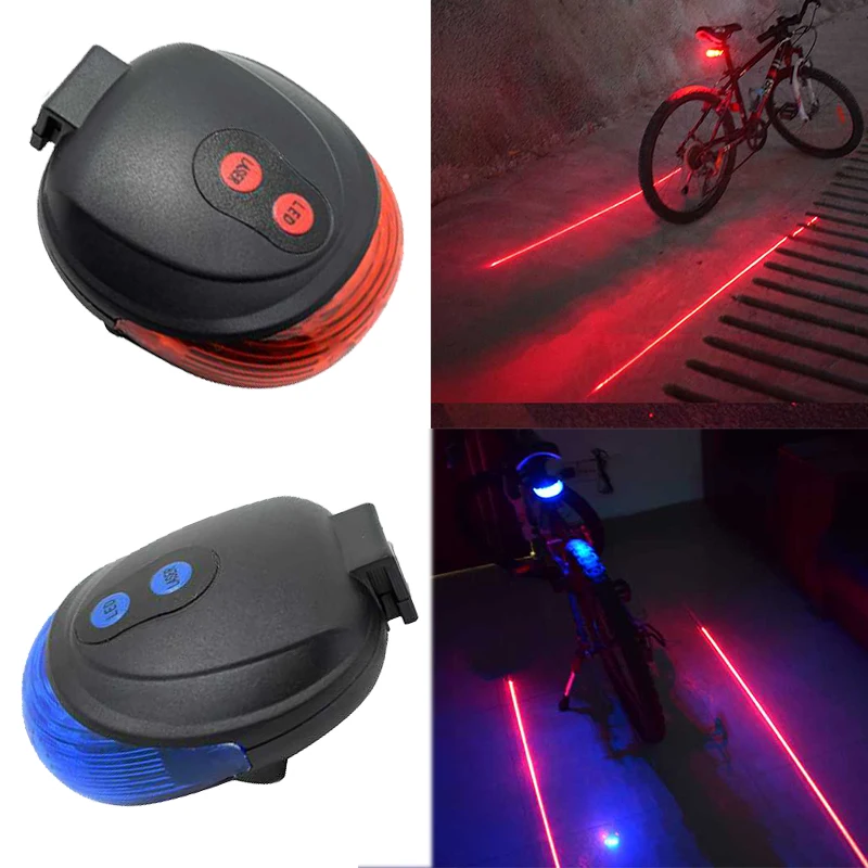 

WasaFire Bike Cycling Lights Waterproof 5 LED 2 Lasers AAA Battery Bike Tail light Safety Warning Light Bicycle Rear Tail Lamp