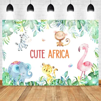 

Mehofoto Cartoon Photography Backdrops Baby Birthday Party Photo Background Cute Africa Backdrop for Photo Studio Animals
