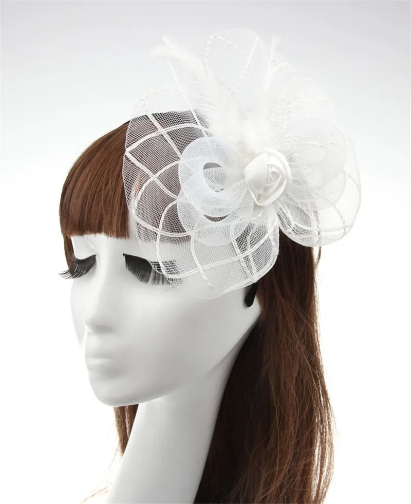 Faszinator Braut Fascinator Hochzeit mit Blume rot
