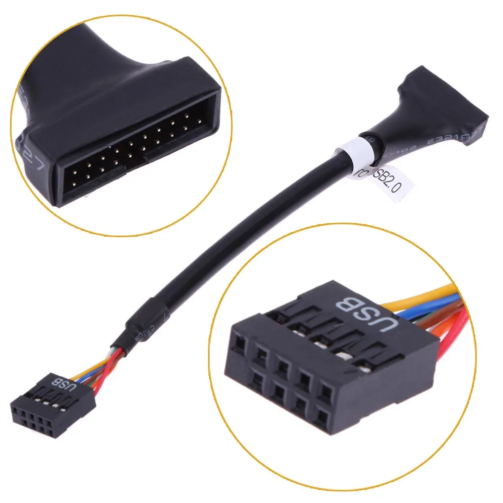 1 قطعة/2 قطع/5 قطع مرونة عالية السرعة usb 3.0 20 دبوس الذكور إلى usb 2.0 9 دبوس اللوحة أنثى كابل ل وحة محرك الأقراص المضغوطة