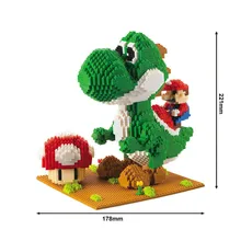 Model Building Blocks Mario Bros Yoshi Series Cartoon juguetes Anime Figures Assembled Mini Brick Educational Toys For Children