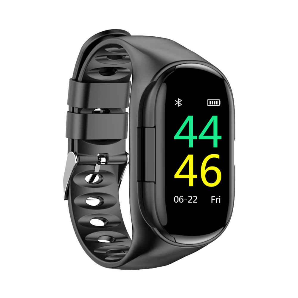 Новинка, умные часы AI для мужчин и женщин, Bluetooth наушники, кровяное давление, мониторинг сердечного ритма, умные часы для Android IOS M1 - Цвет: Черный