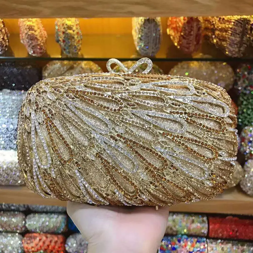XIYUAN красный золотой Кристальный вечерний клатч Женская Роскошная сумочка