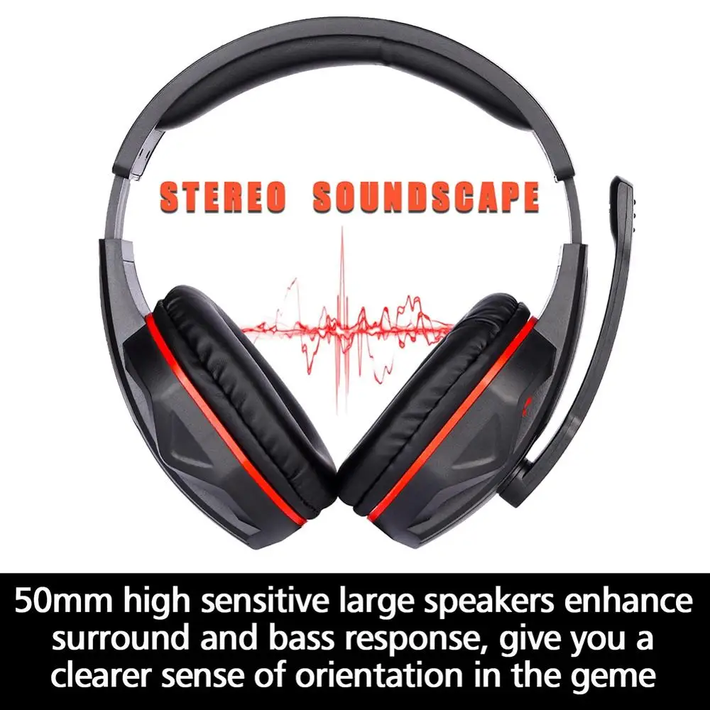 PS4 Gaming Headset Wired PC Stereo Earphones Headphones with Microphone for New Xbox One Laptop Tablet Gamer