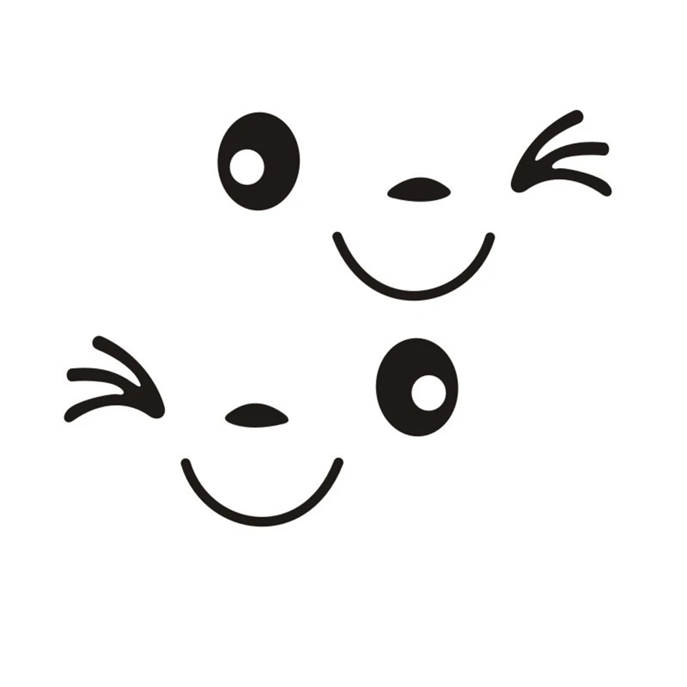 

11x5cm Lovable Smiley Face Car Rearview Mirror Stickers Car Decal for All Cars