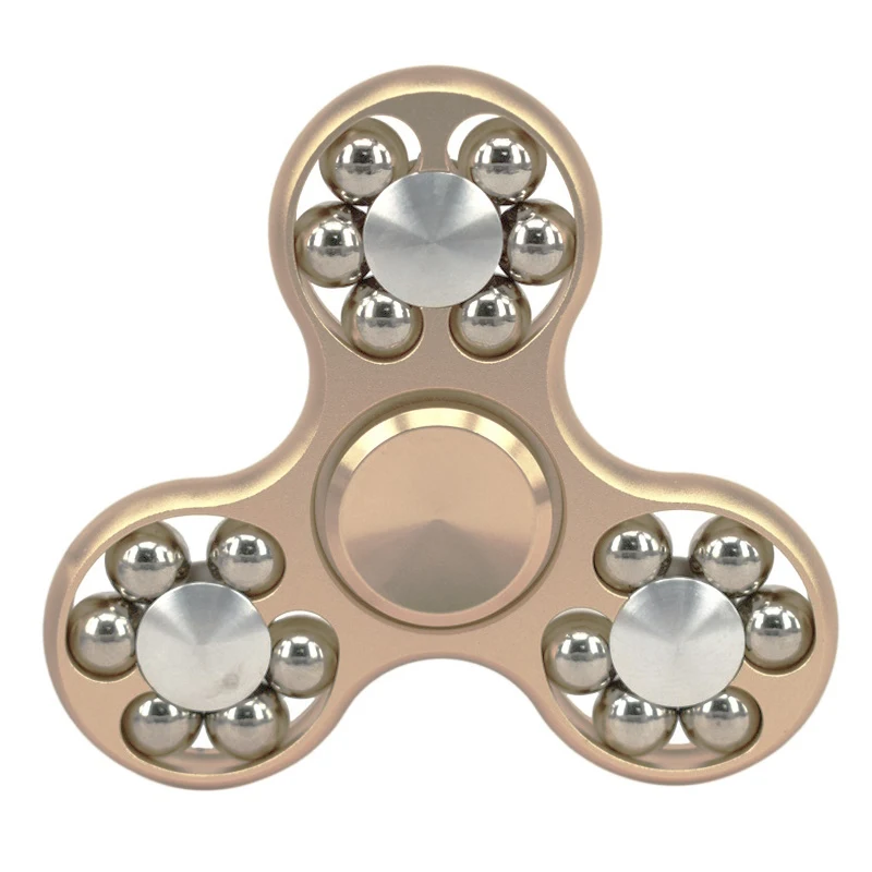18 Beads Aluminium Alloy Fidget Spinner Metal High Speed Hand Spiner Top Spinning Anti Stress Decompression Handspinner Tri EDC