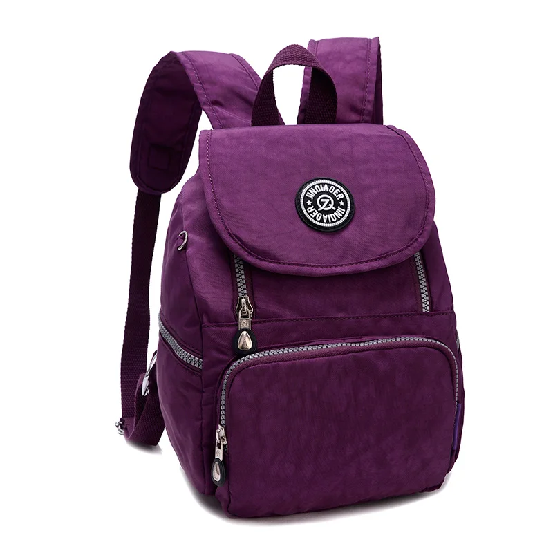 Унисекс, красный, черный, Повседневный, для путешествий, водонепроницаемый, легкий, нейлоновый рюкзак, школьная сумка, рюкзак, мини, для детей, Одноцветный, рюкзак, сумки - Цвет: Фиолетовый