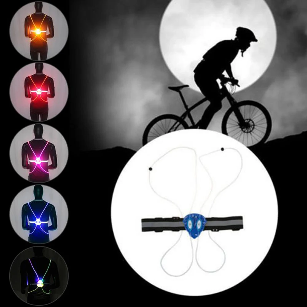 Excellent LED Bike Light Vest For Outdoor Sports Cycling Fishing Safety Protective Vests Bike Bicycle Light Night Riding Running Jogging 12