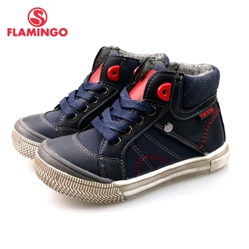 

FLAMINGO Russian Brand Lace-Up& Zip Boots Warm Anti-slip Arch Size 24-30 Kids Shoe for boy Free Shipping 82B-BNP-0966