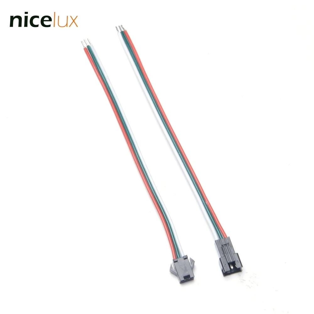 

5Pairs 3 Pin 20AWG Wire JST Connector Male Female Plug Socket Connecting Cable Wire for WS2811 WS2812B RGB LED Strip RC Battery