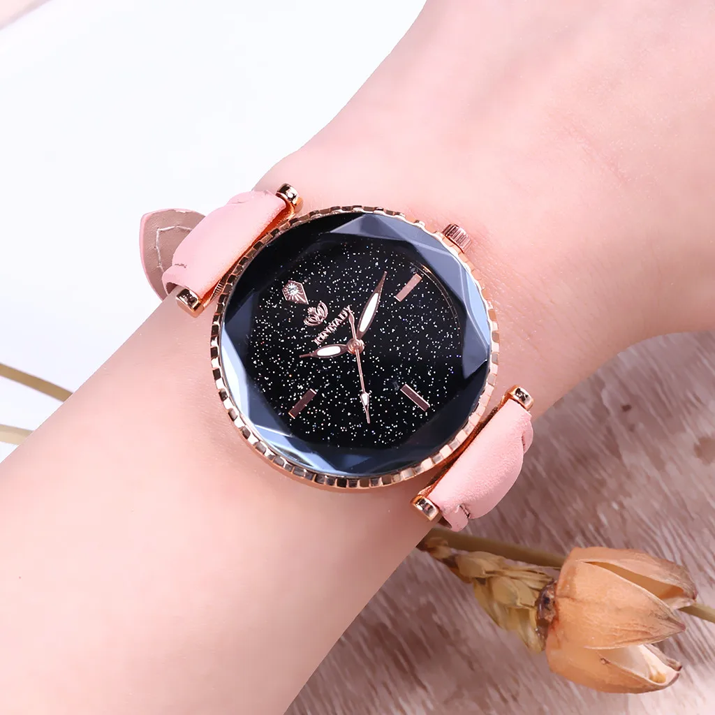 

Quartz Watch Woman's High-end Blue Glass Life Waterproof Distinguished