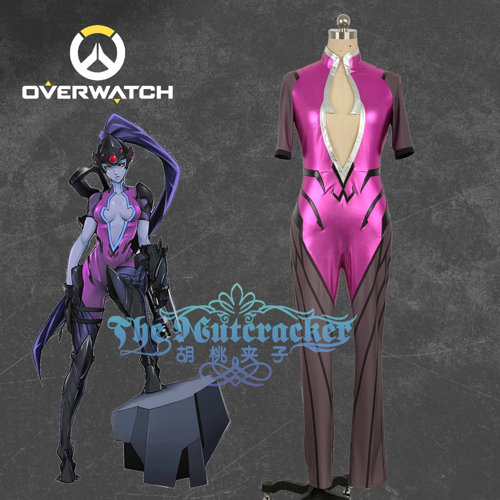 

OW Over and Watch Widowmaker with Gloves Bracer Leglet Cosplay Costume Custom Size Woman Dress Skirt Halloween