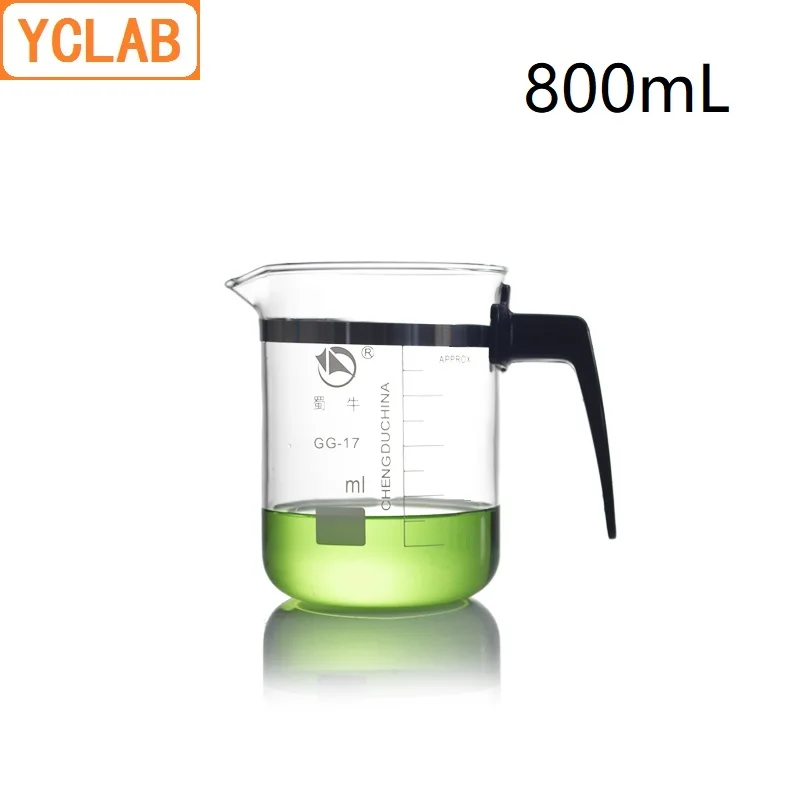 Yclab 800ml Beaker Low Form Gg 17 Glass With Graduation Plastic
