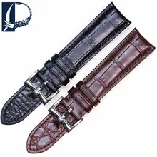 Pesno Double Sided Crocodile Leather Watch Strap 20mm Black Brown Watch Band Men Watch Accessories for
