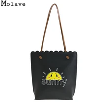 MOLAVE Druck Повседневное дама PU Strandtasche Weibliche гробе Kapazitat Taglichen Gebrauch Einzelnen Schulter Einkaufstaschen nov7