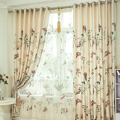 

Quality rustic exquisite butterfly embroidered curtain fabric window screening embroidered