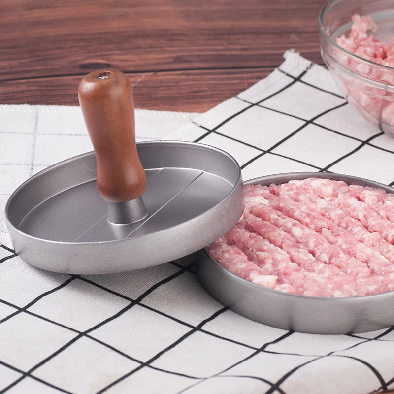 Fypo Aluminum Hamburger Presses Hamburger Maker Meat Beef Grill Burger Round Presser Patty Maker Mold DIY Kitchen Gadgets
