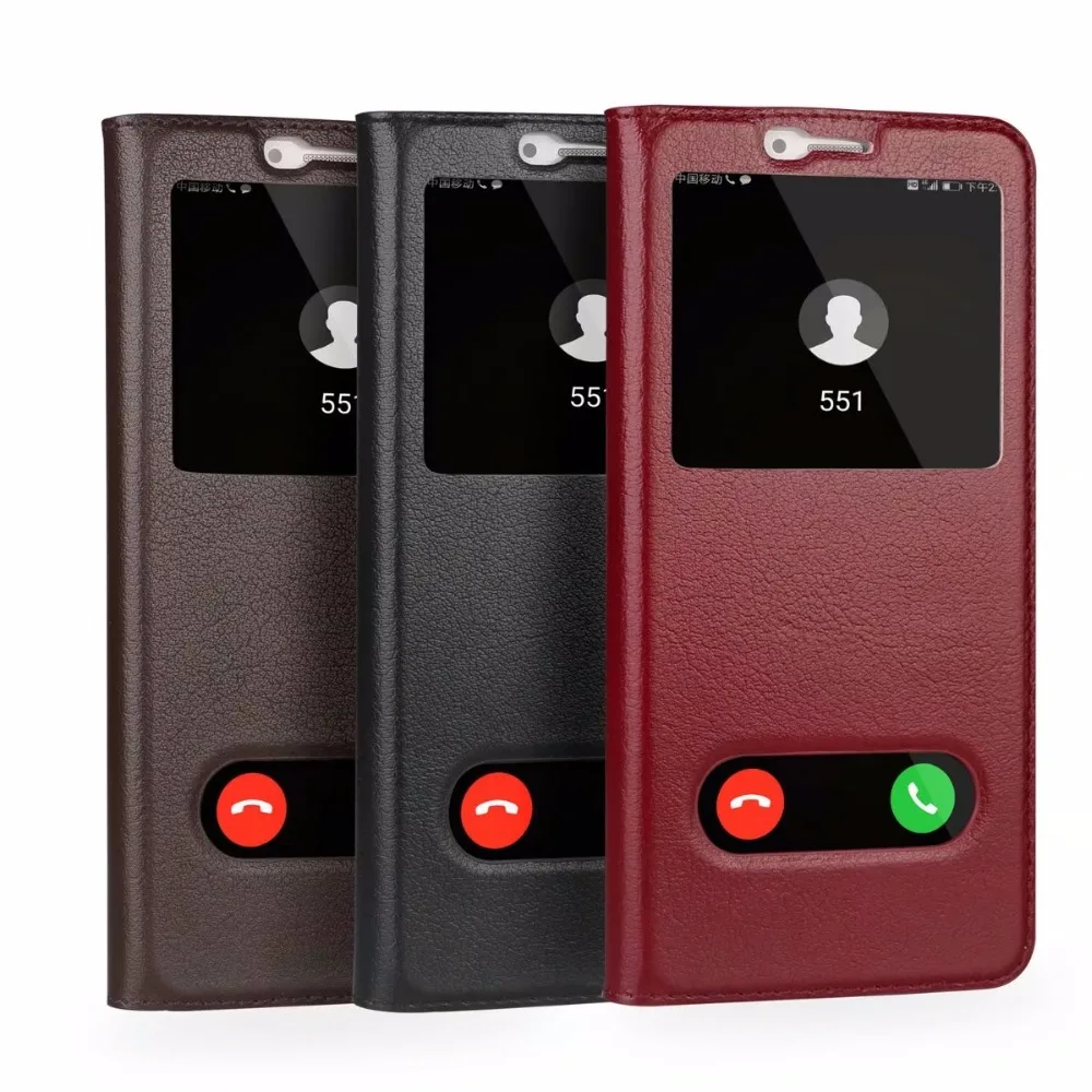 

Genuine Leather Case For Huawei Honor 7x Window View & Magnetic Protective Cover Coque For Huawei Honor 9 Flip Case