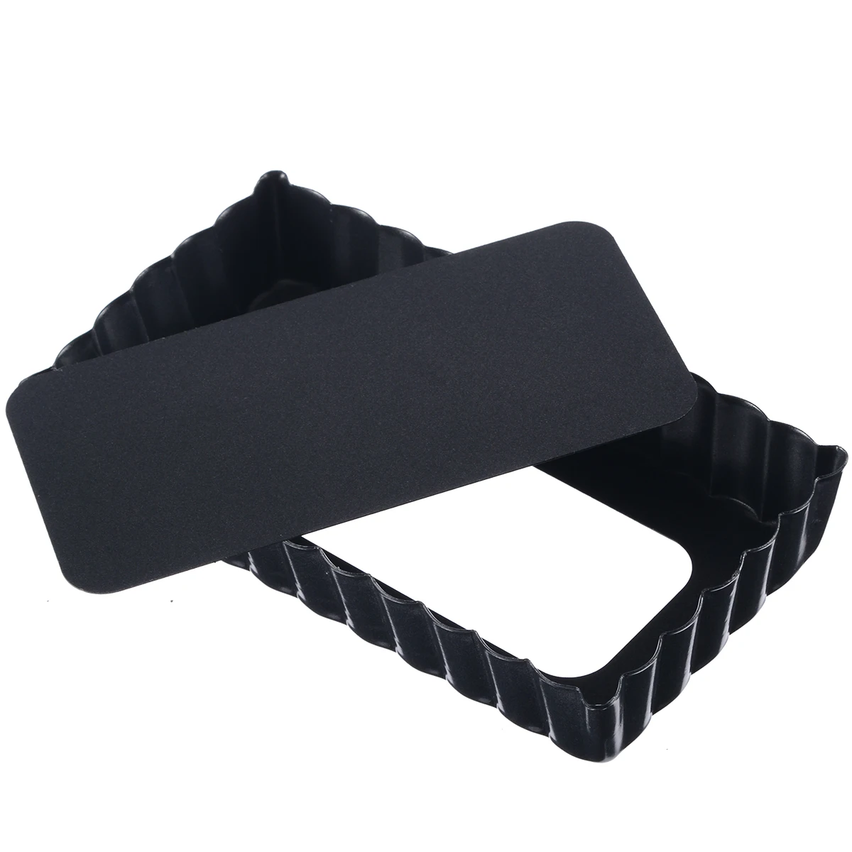4.5Inch Fluted Pie Pan with Removable Bottom Tart Quiche Pan Non-stick Rectangle Egg Tart Mold Plate Baking Tools