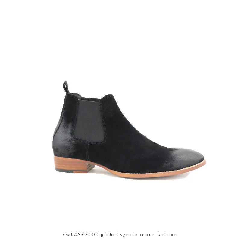 FR. LANCELOT/ г.; Роскошные брендовые замшевые эластичные мужские ботильоны на низком каблуке; ботинки «Челси»; Zapatos; Мужская обувь большого размера