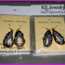 5 пар одежда высшего качества имя Камень Натуральный Druzy качающиеся серьги для женщин модные украшения Свадебная вечеринка серьги подарок