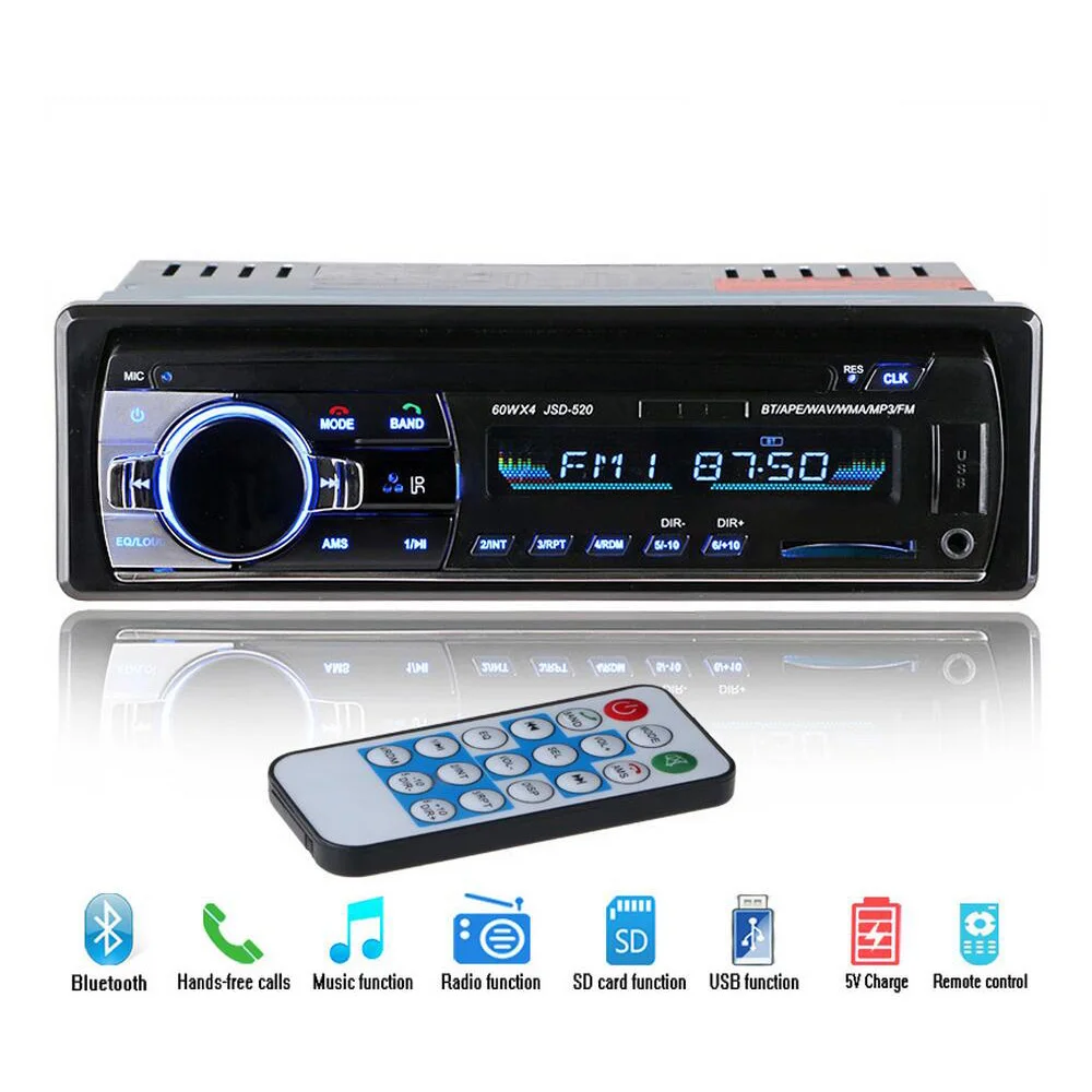12 В Bluetooth Стерео FM радио MP3 аудио плеер 5 в зарядное устройство USB SD AUX Авто Электроника сабвуфер In-Dash 1 DIN Авторадио 12 В Bluetooth Стерео FM радио MP3 аудио плеер 5 в зарядное устройство USB SD AUX Авто Электроника сабвуфер In-Dash 1 DIN Авторадио