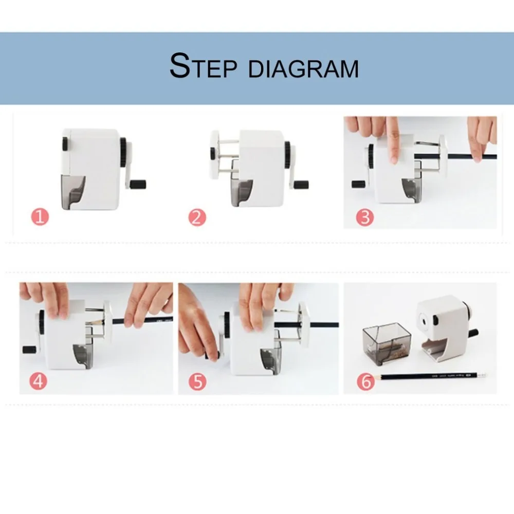 Металлические точилки для карандашей для студентов, офиса, ручная ручка, белый и черный карандаш, машина для резки, канцелярские принадлежности, подарок
