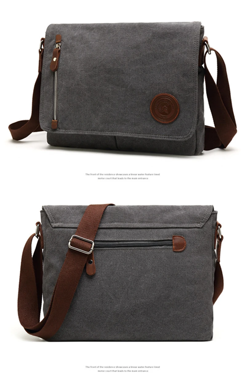 Canvas Crossbody Bag Men Messenger Shoulder Travel Handbags Vintage High Quality Casual Laptop Soft Small School Zipper Sy80 Bags
