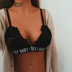 С вышивкой номера мягкий Треугольники Bralette Bralet Бюстгальтер Бюстье Растениеводство кружевной бюстгальтер