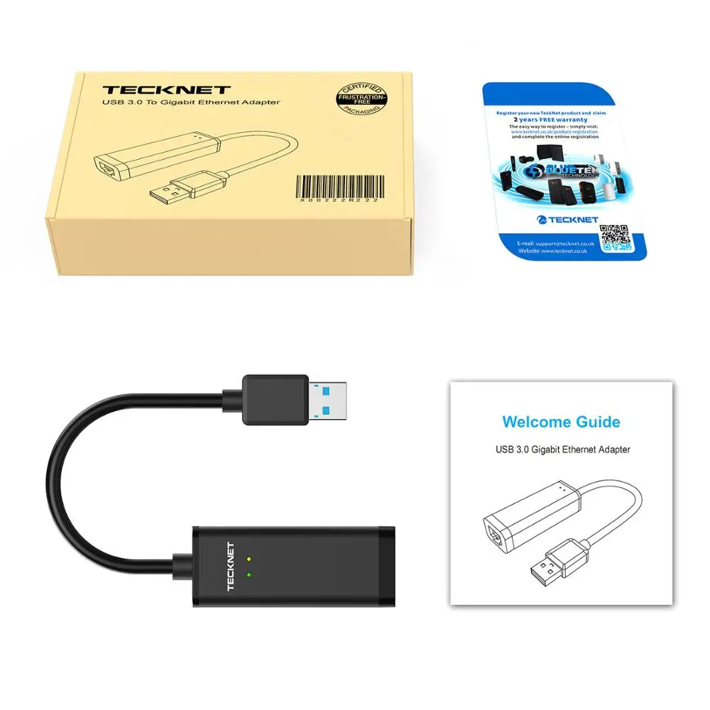 TeckNet USB сетевой адаптер USB 3,0 для RJ45 10/100/1000 Мбит сетевой кабель проводной Ethernet-адаптер для Windows10 8,1 сети ТВ коробка