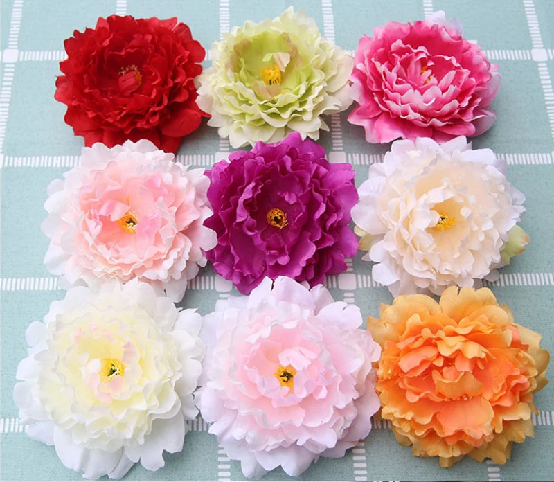 

1PC 13CM melsnajsd artificial peony flower head wedding party decoration DIY large luxury peony flower high quality