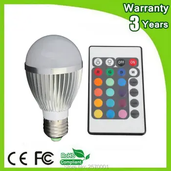 

(10PCS/Lot) Epistar Chip 3 Years Warranty CE RoHS 5W RGB LED Bulb Remote Color Change Spotlight Spot Lights