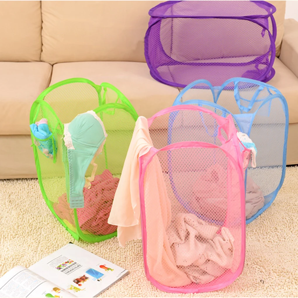 

Foldable Mesh Washing Basket Storage Basket Box For Toy Dirty Clothes