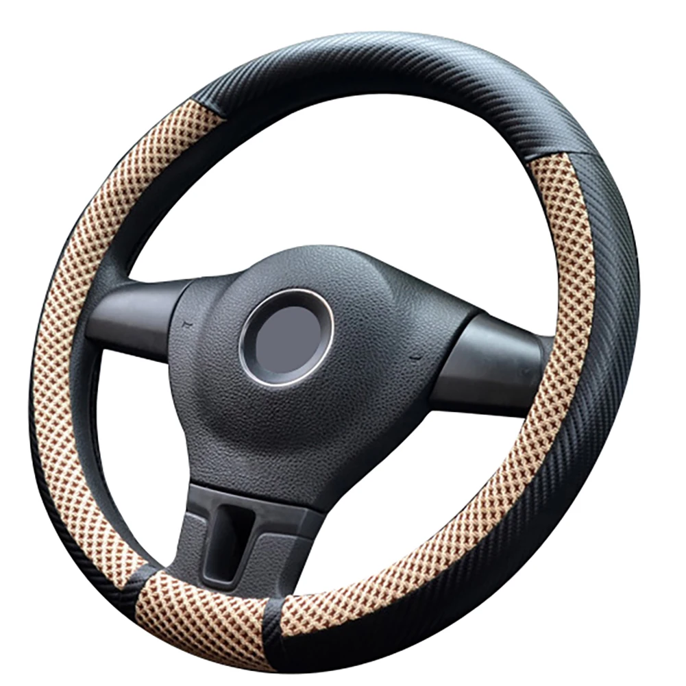 

Car Steering Wheel Cover Microfiber Steering-wheel Cover Anti-Slip Universal 15 inch Comfortable Non-slip Automobile Car Styling