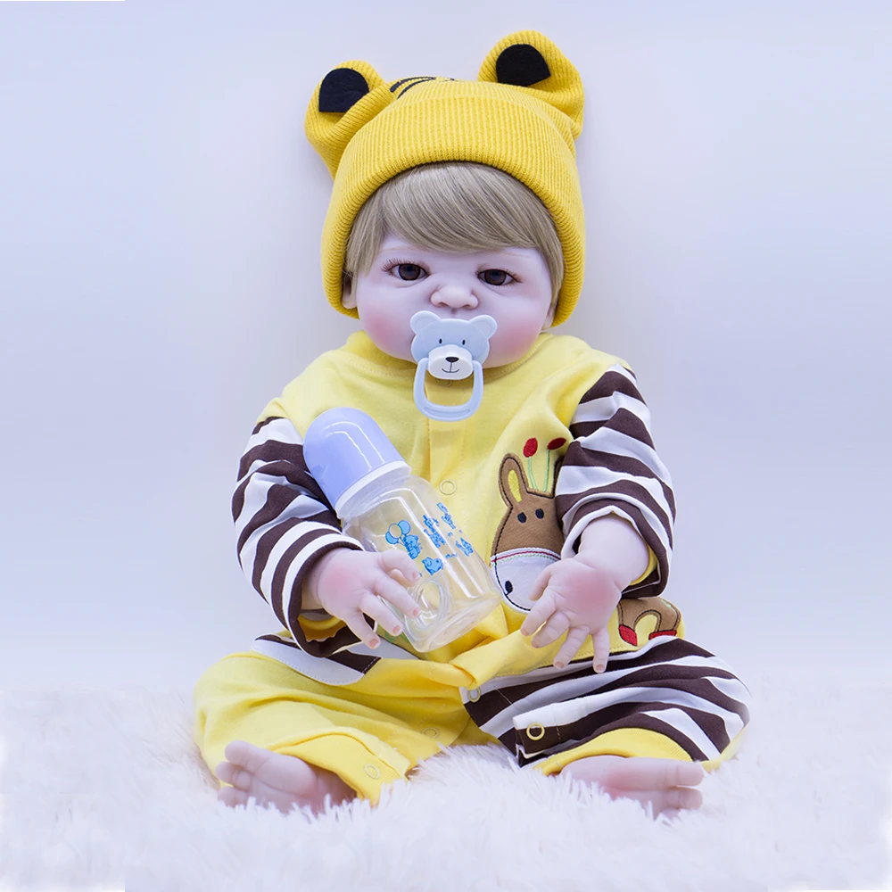 

Silicone Vinyl Reborn Baby boy Dolls Real 55cm Bebe Reborn Doll Girls Accompany Toy Birthday Gift DOLLMAI high quality DOLL