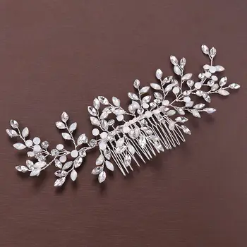 

Handmade Crystal Hair Jewelry Bride Hair Comb Beaded Hair Accessories For Sale Wedding Ornaments Bijoux Hairpins Female FS176